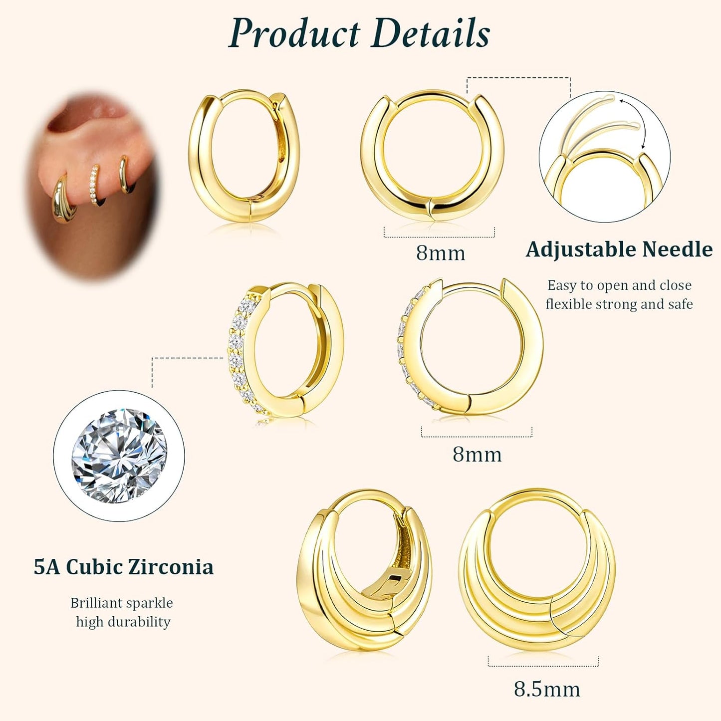 Gold-Tone Silver-Tone Hoop Earrings