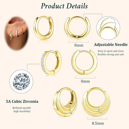 Gold-Tone Silver-Tone Hoop Earrings