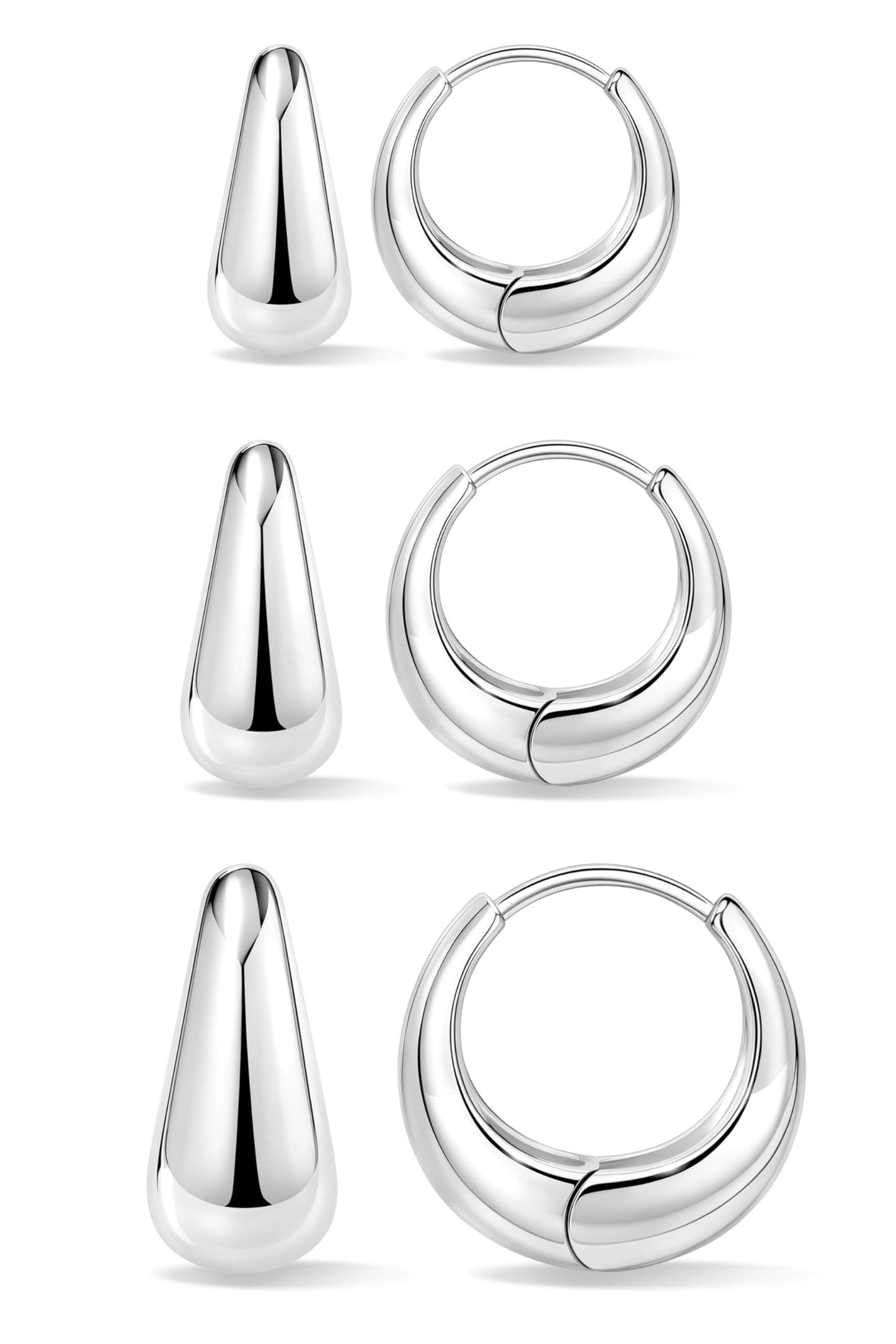 Gold-Tone Silver-Tone Hoop Earrings