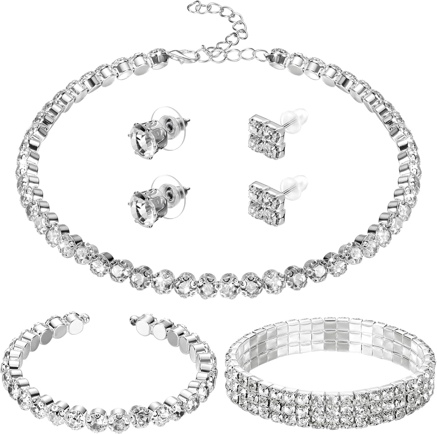 3-Piece Pearl Rhinestone Jewelry Set