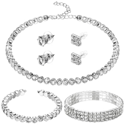3-Piece Pearl Rhinestone Jewelry Set