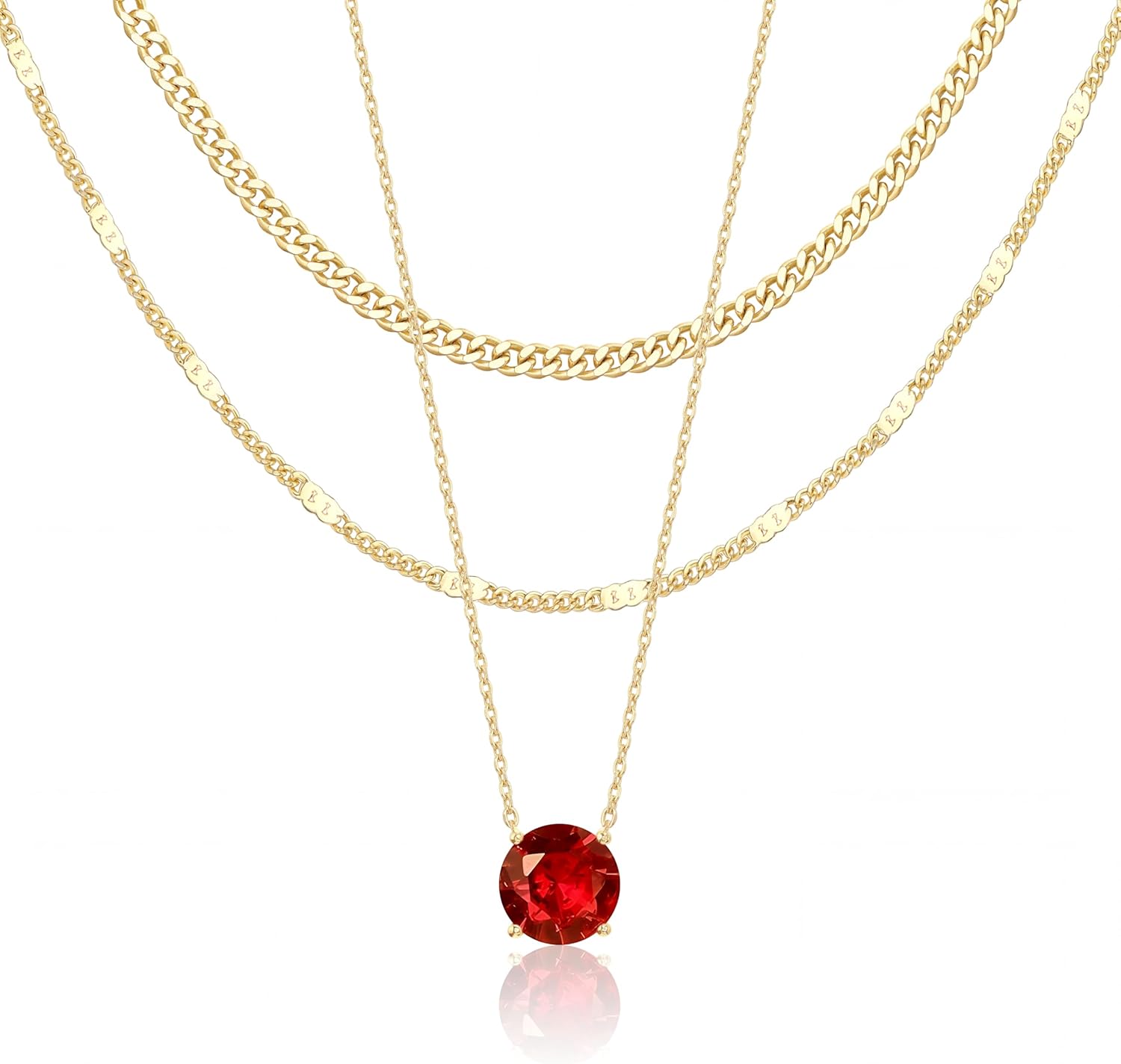 14K Gold Layered Necklace Set