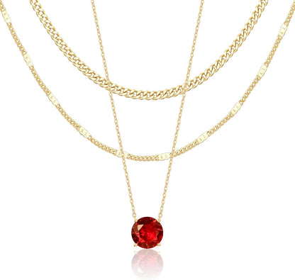 14K Gold Layered Necklace Set