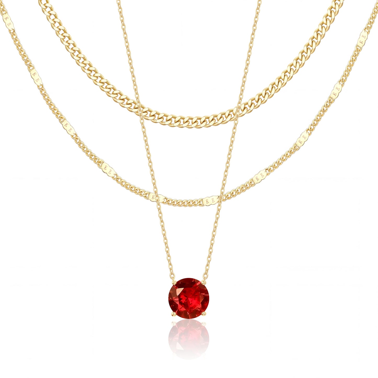 14K Gold Layered Necklace Set