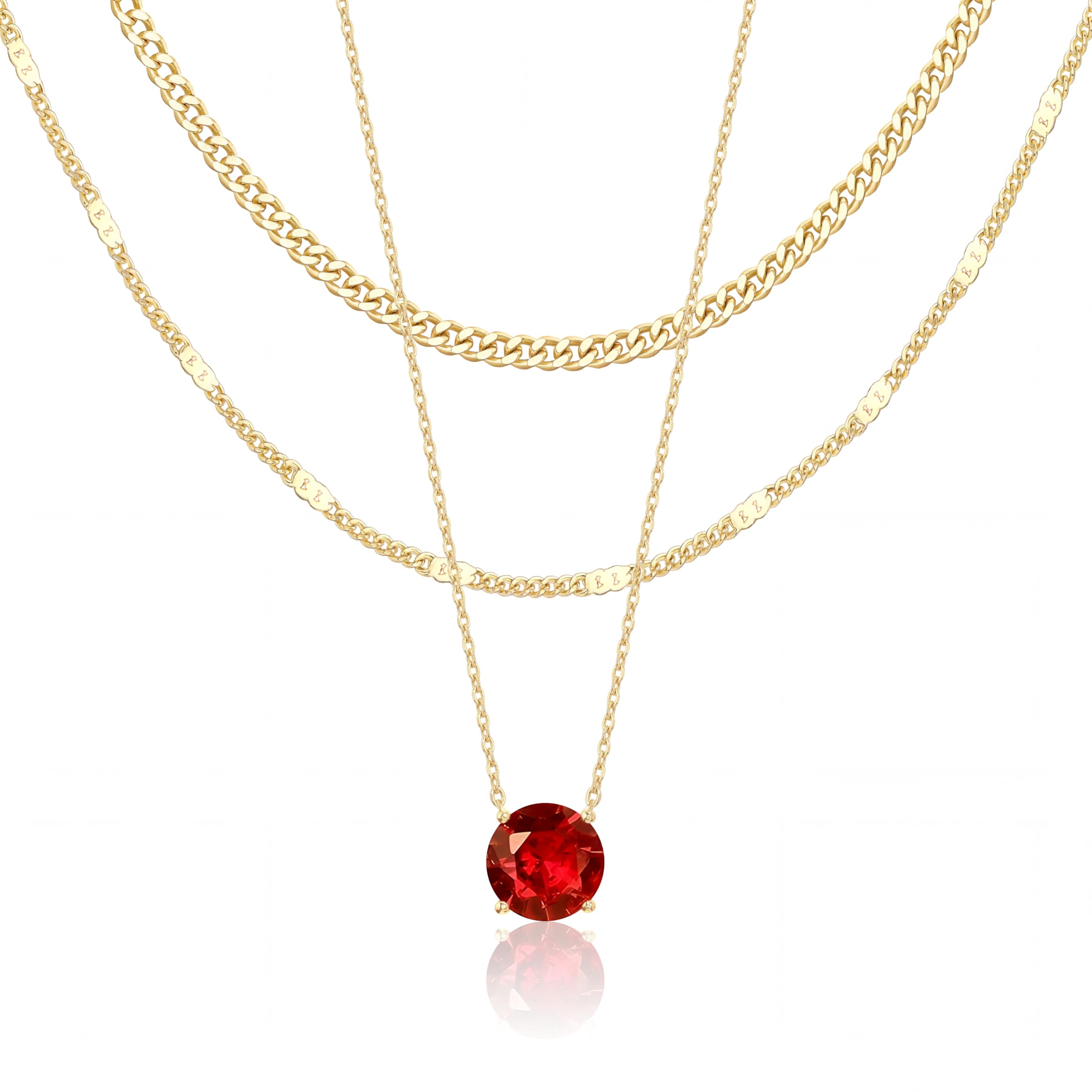 14K Gold Layered Necklace Set