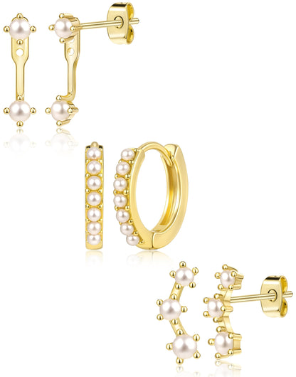 3-Pair Birthstone Hoop Earrings Set