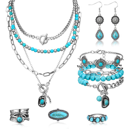 Turquoise Boho Jewelry Set
