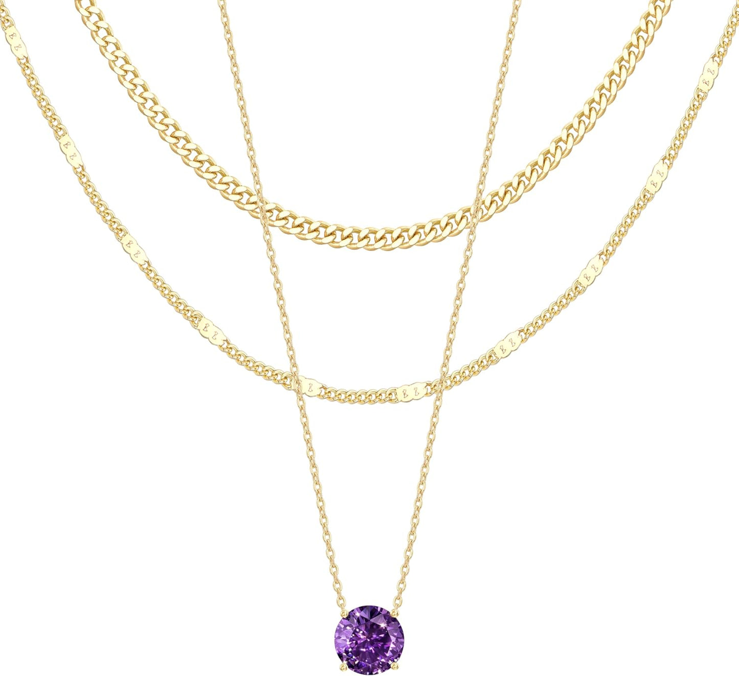 14K Gold Layered Necklace Set