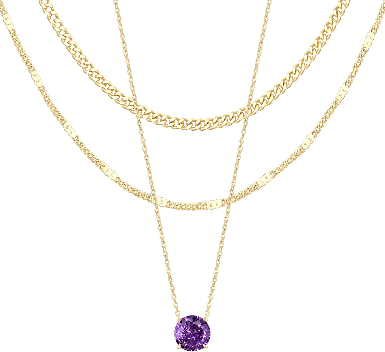 14K Gold Layered Necklace Set
