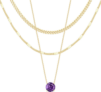14K Gold Layered Necklace Set