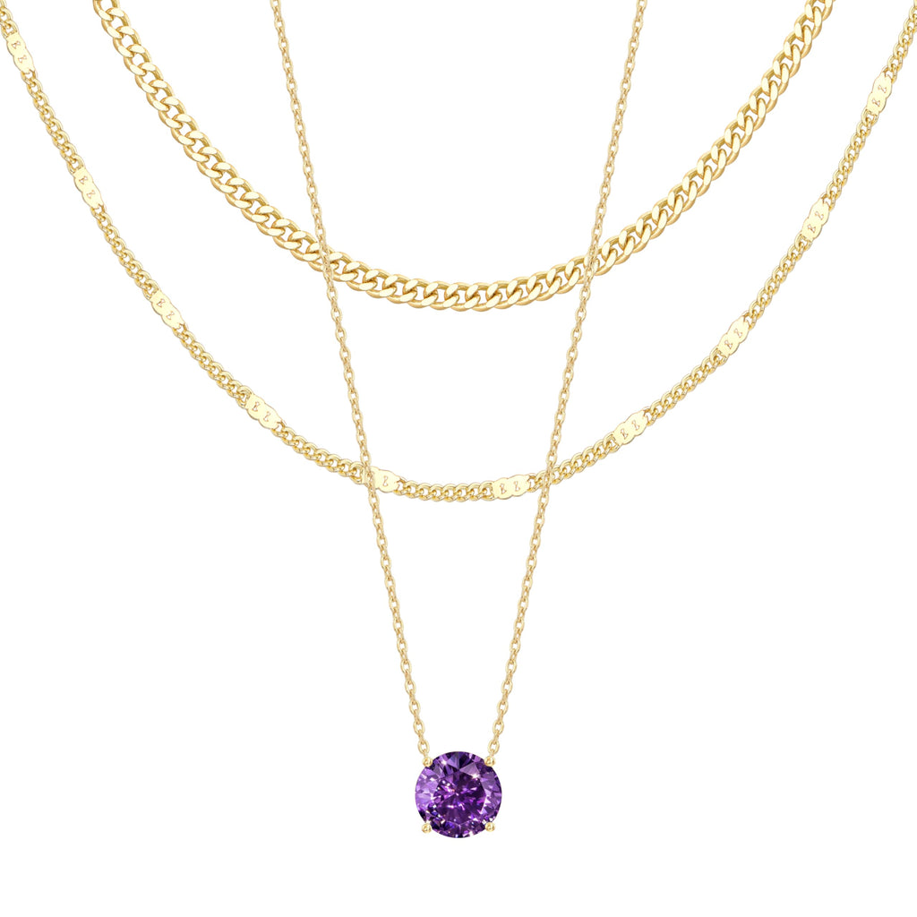 14K Gold Layered Necklace Set