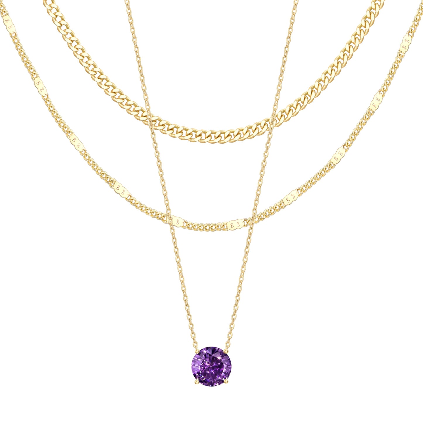 14K Gold Layered Necklace Set