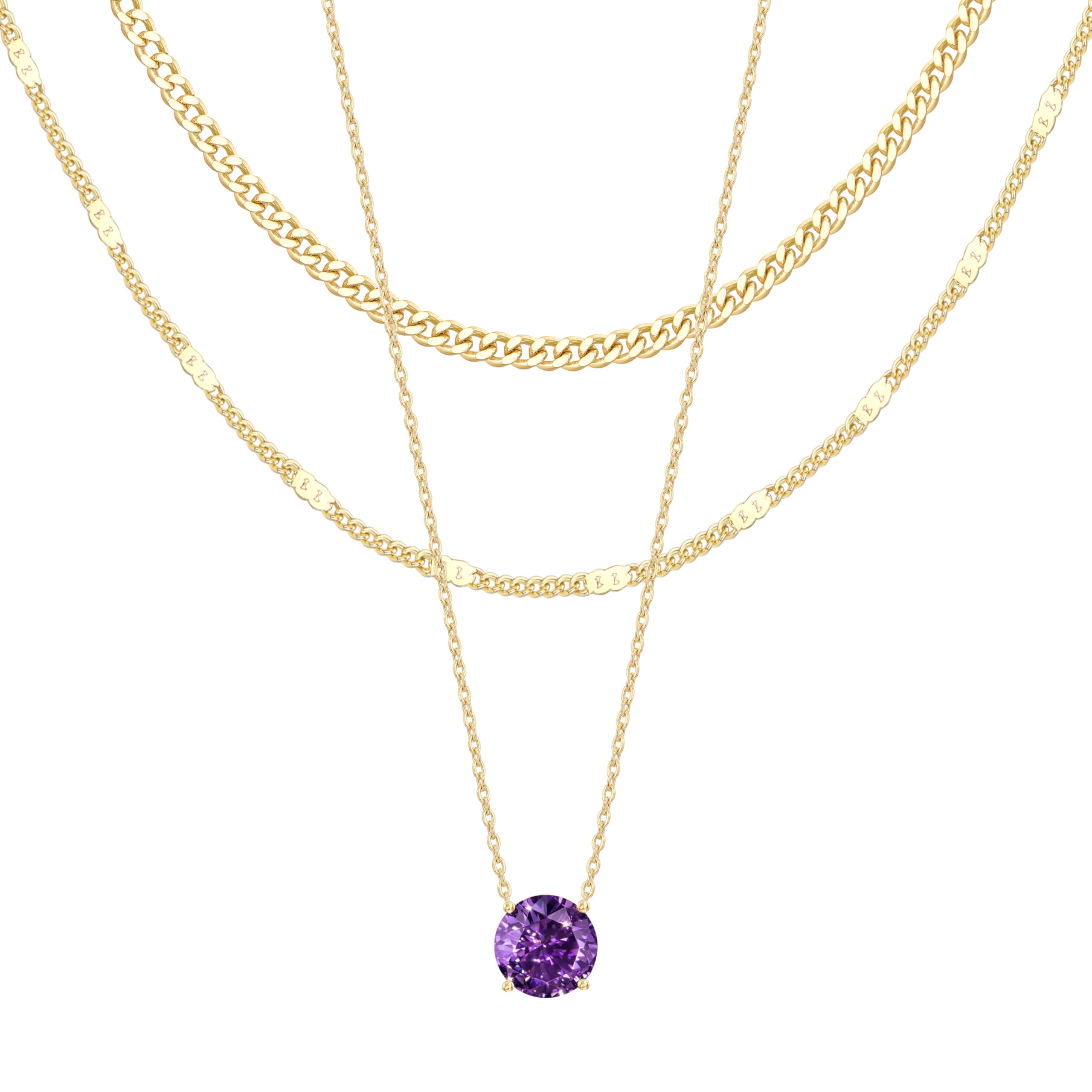14K Gold Layered Necklace Set
