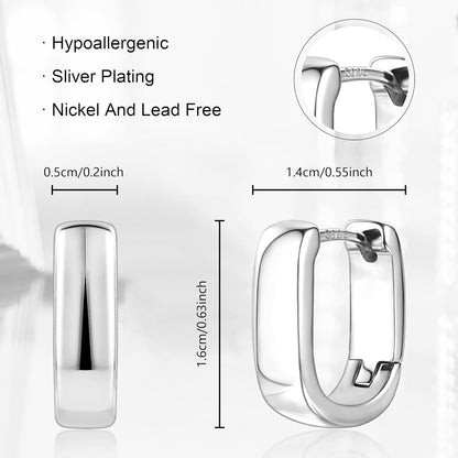 Silver-Tone Chunky Hoop Earrings