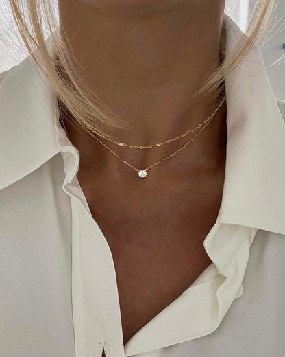 Gold-Tone Silver-Tone CZ Necklace