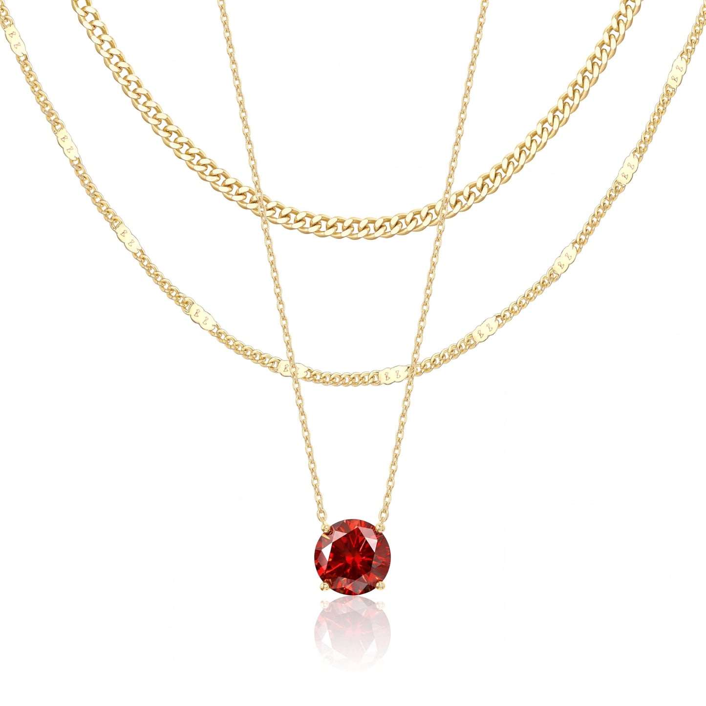 14K Gold Layered Necklace Set