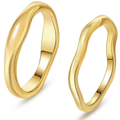 Gold-Tone Stackable Chunky Ring Set