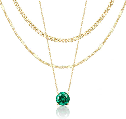14K Gold Layered Necklace Set