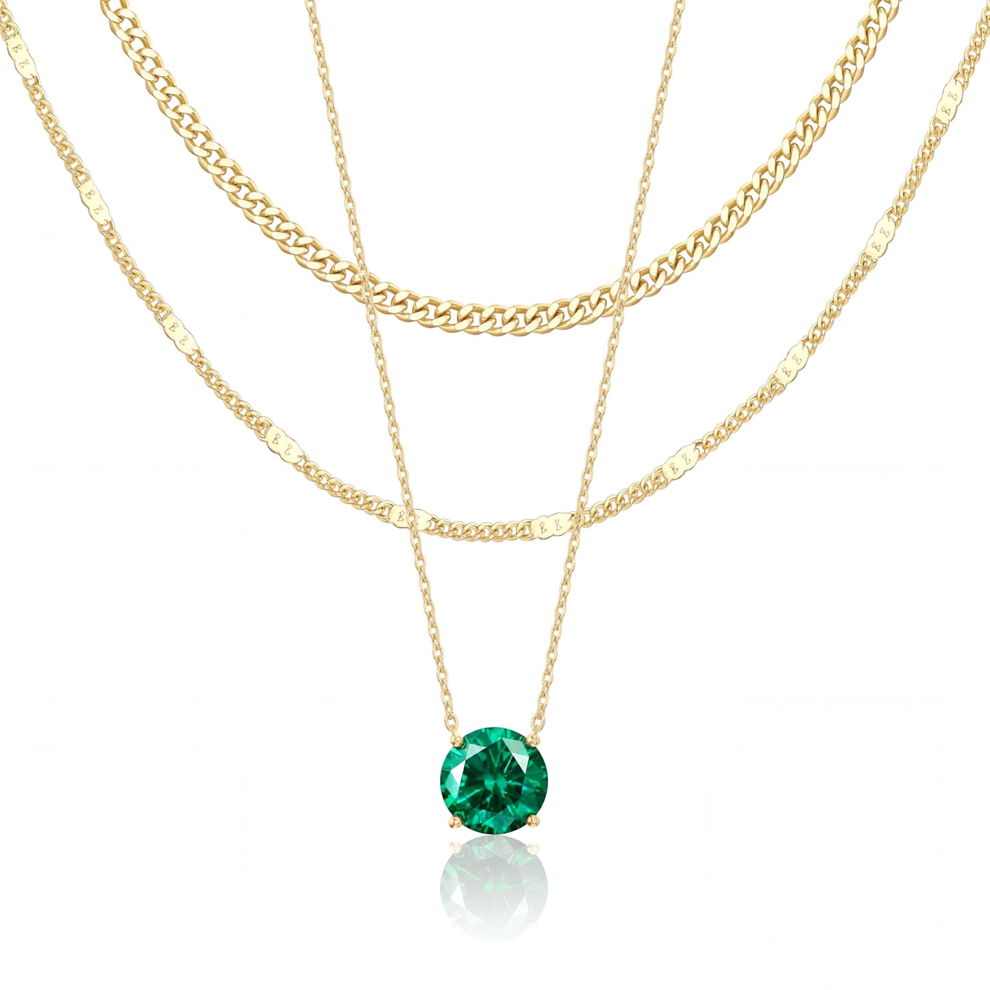 14K Gold Layered Necklace Set