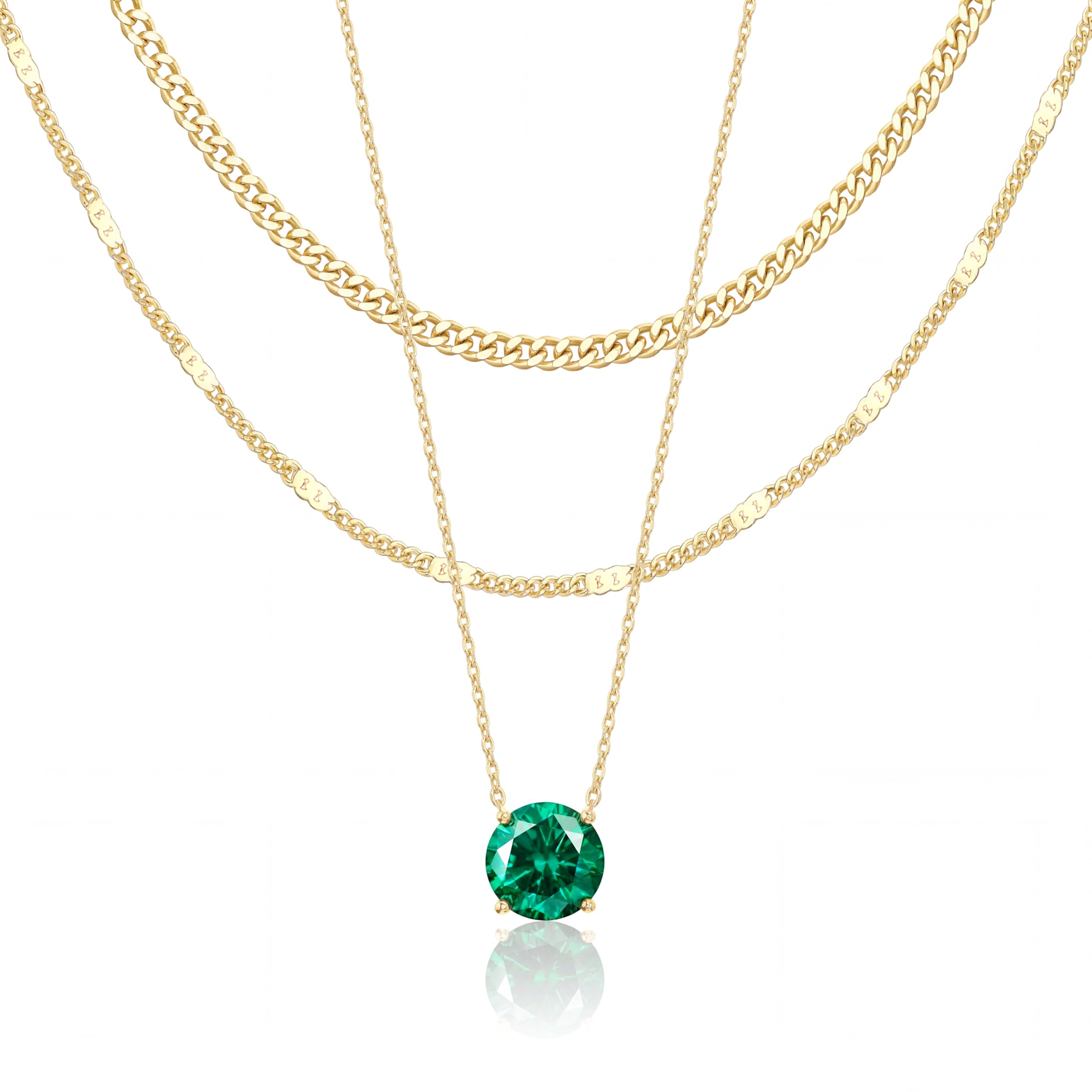 14K Gold Layered Necklace Set