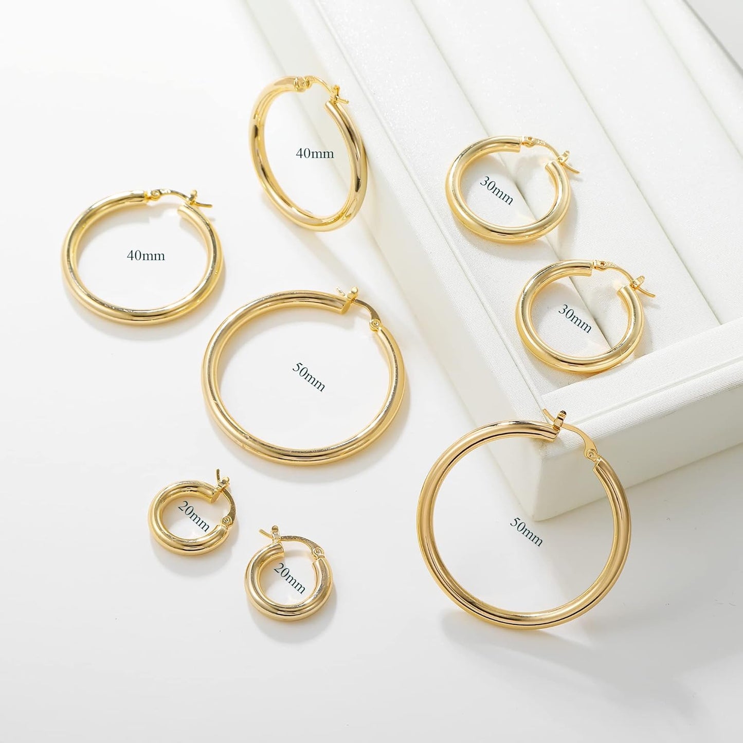 Gold-Tone Silver-Tone Chunky Hoop Earrings