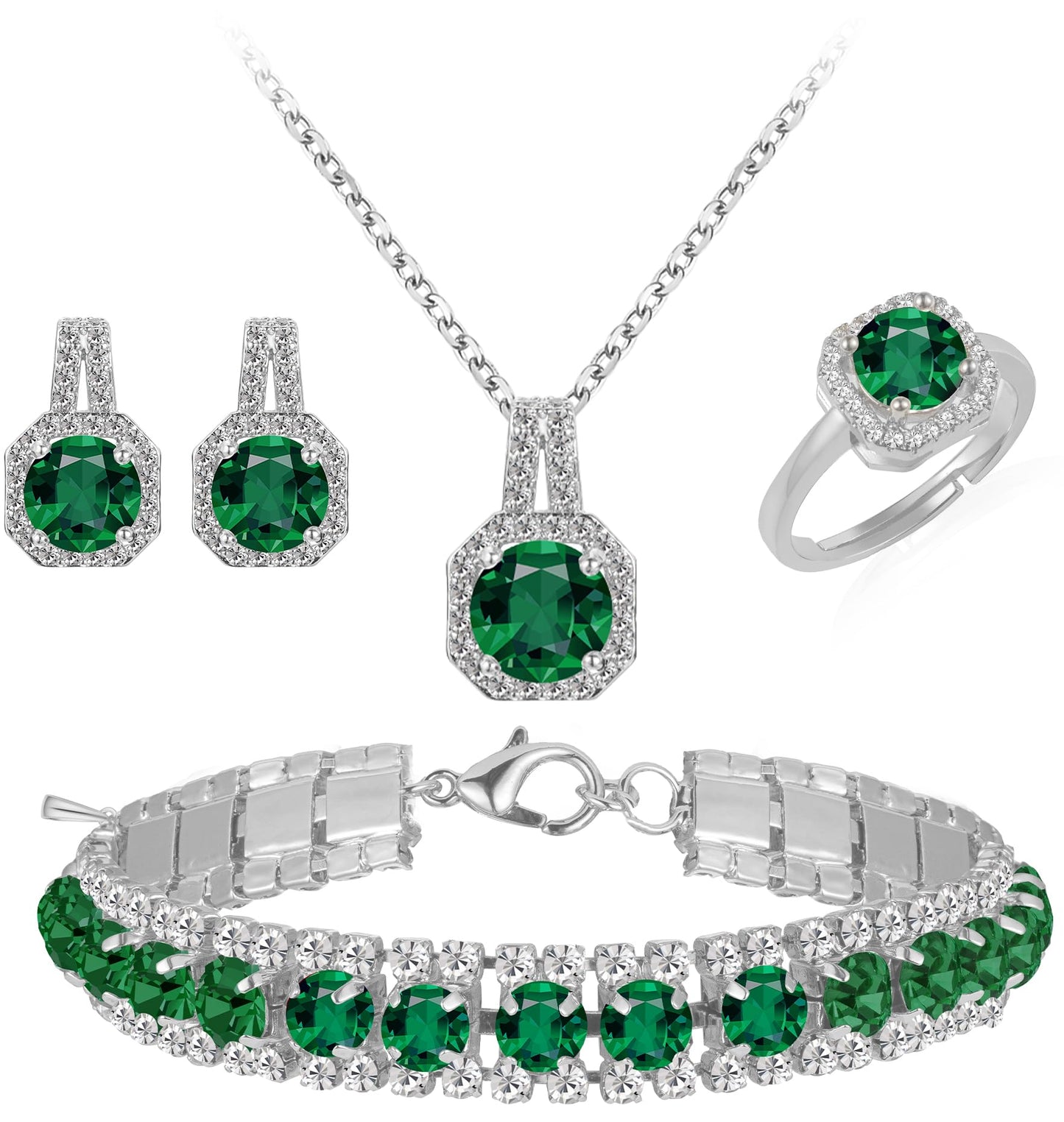 4-Piece CZ Jewelry Set