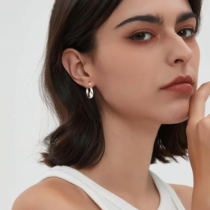 Silver-Tone Chunky Hoop Earrings