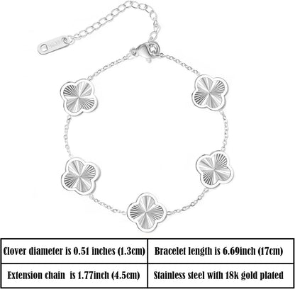 3-Piece 18K Gold Plated Clover Bracelet Set