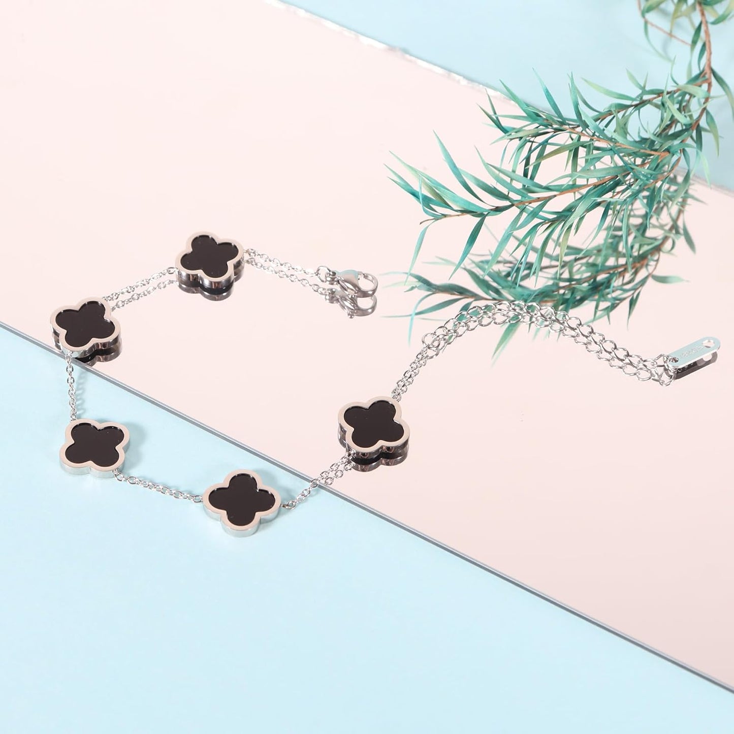 3-Piece 18K Gold Plated Clover Bracelet Set