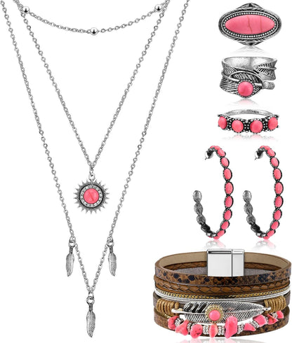 Turquoise Boho Jewelry Set
