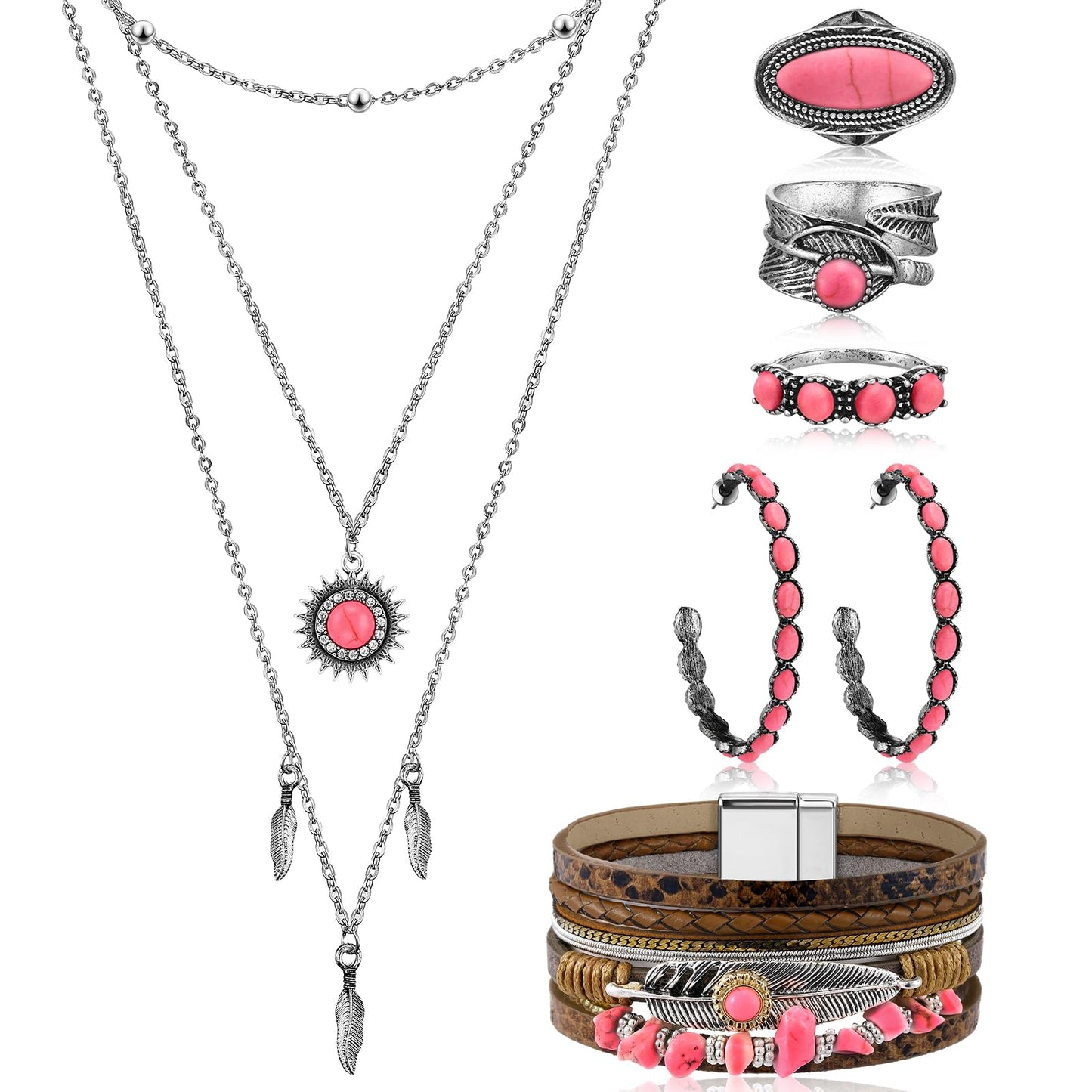 Turquoise Boho Jewelry Set
