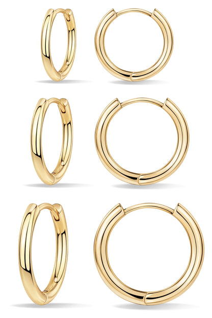 Gold-Tone Silver-Tone Hoop Earrings