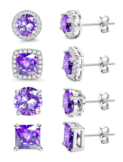 Gold-Tone Silver-Tone CZ Stud Earrings