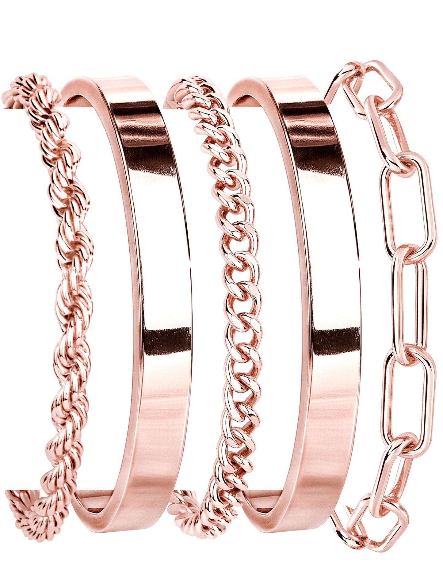 14K Gold Plated 925 Silver Beaded Bracelet Set