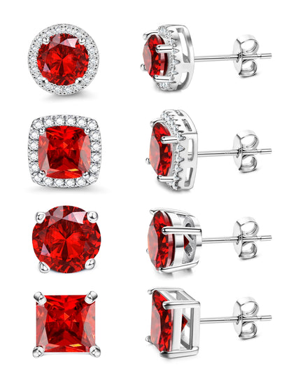 Gold-Tone Silver-Tone CZ Stud Earrings