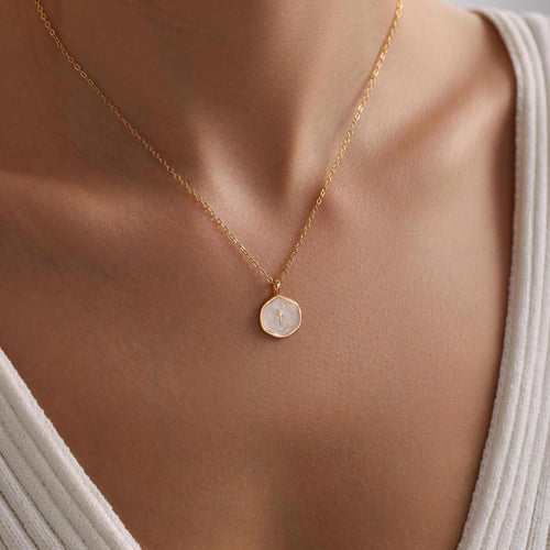 14K Gold Plated Cross Pendant Necklace