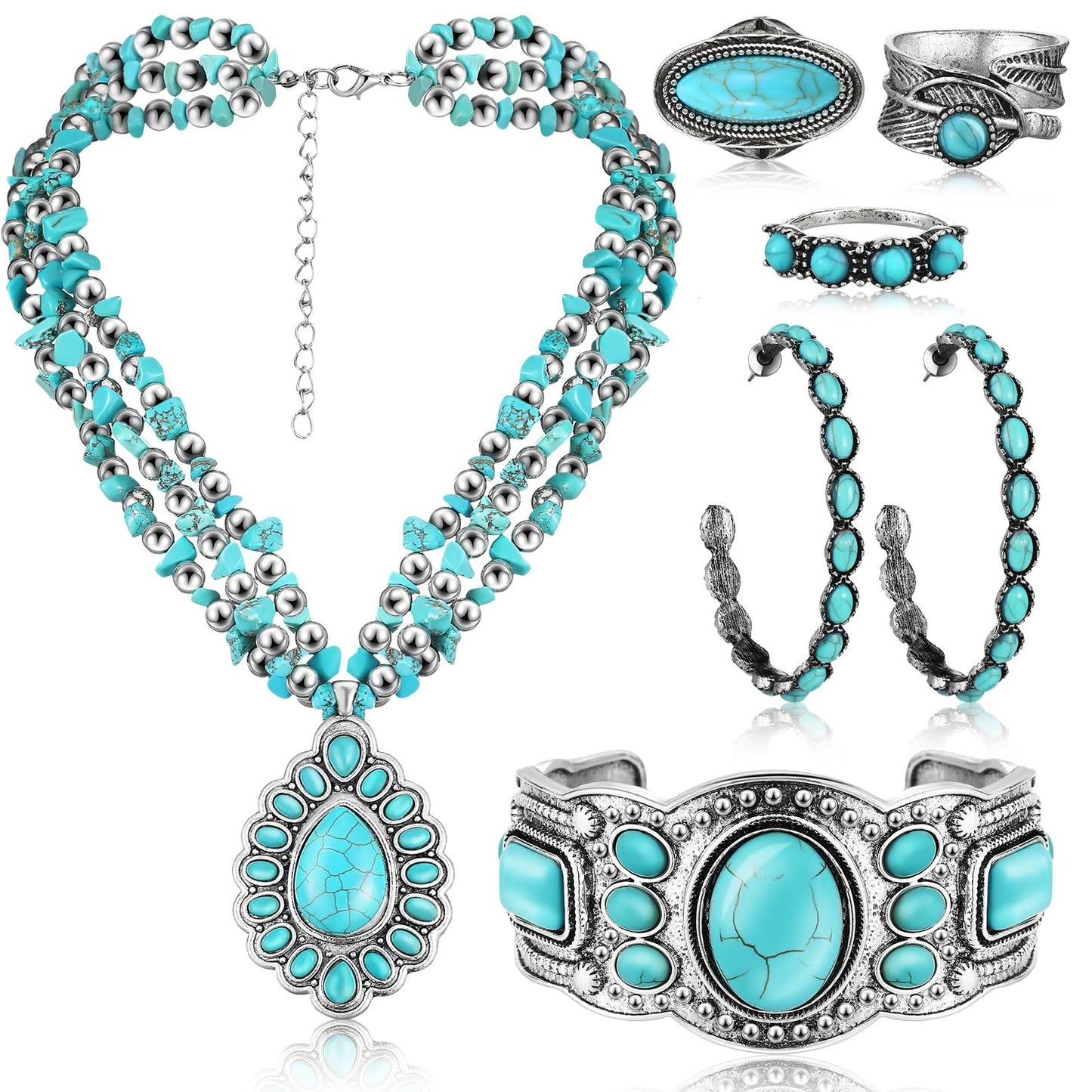 Turquoise Boho Jewelry Set