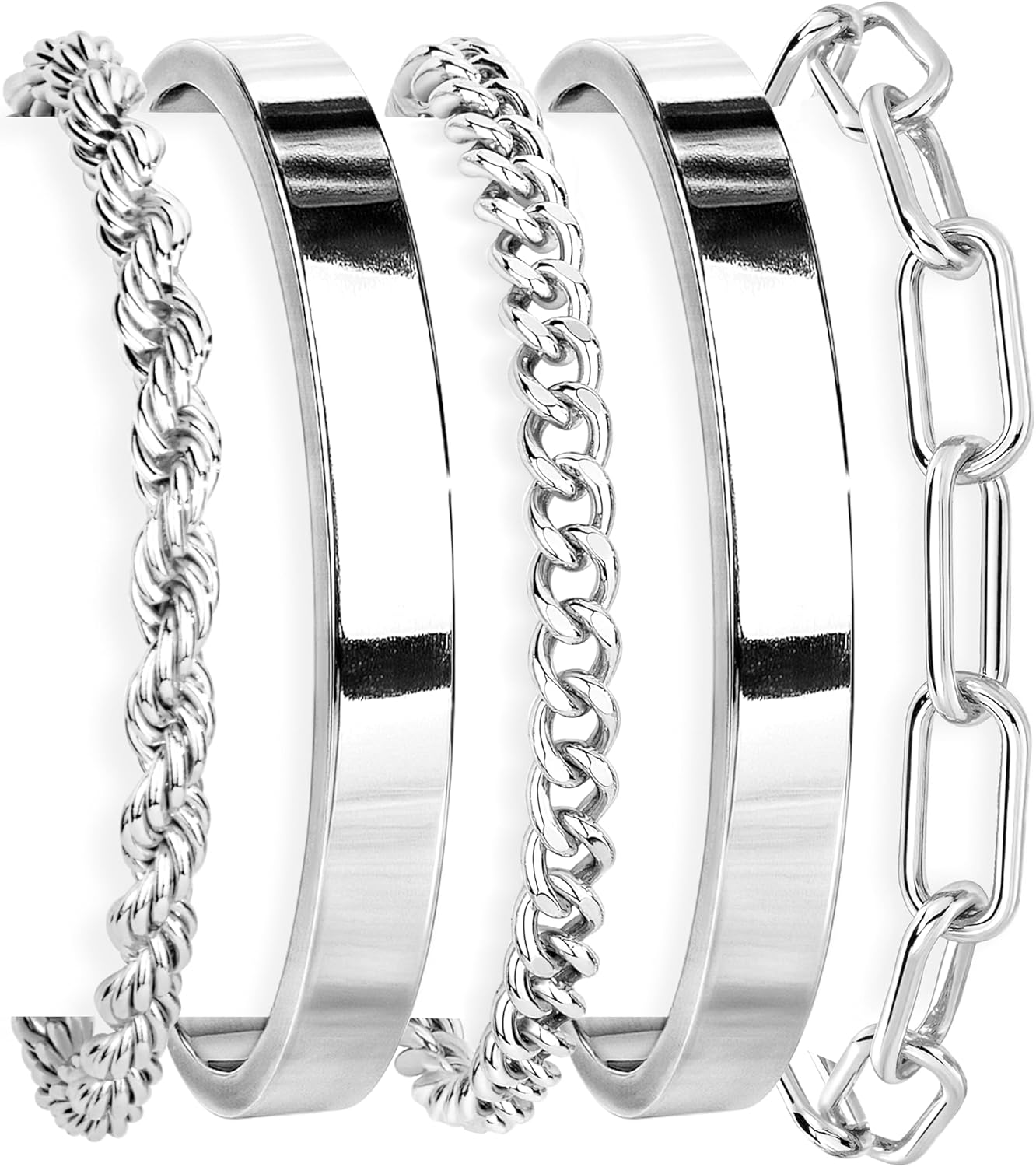 14K Gold Plated 925 Silver Beaded Bracelet Set