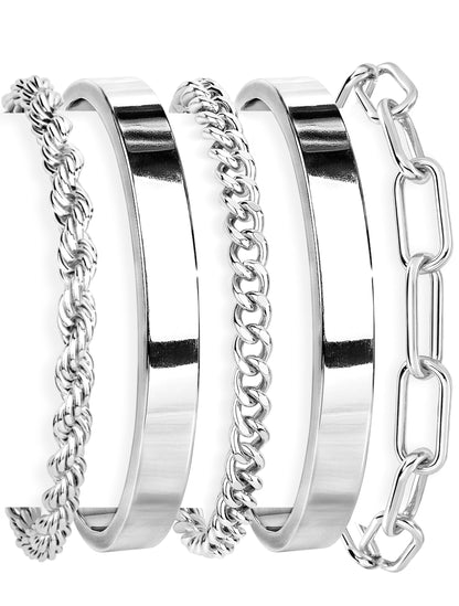 14K Gold Plated 925 Silver Beaded Bracelet Set