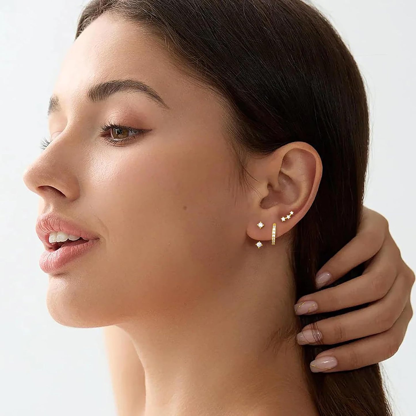 3-Pair Birthstone Hoop Earrings Set