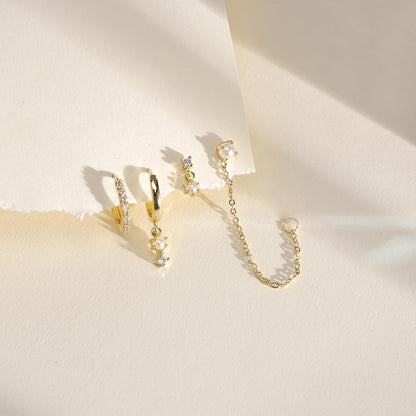 Gold-Tone Pearl Stackable Drop Earrings