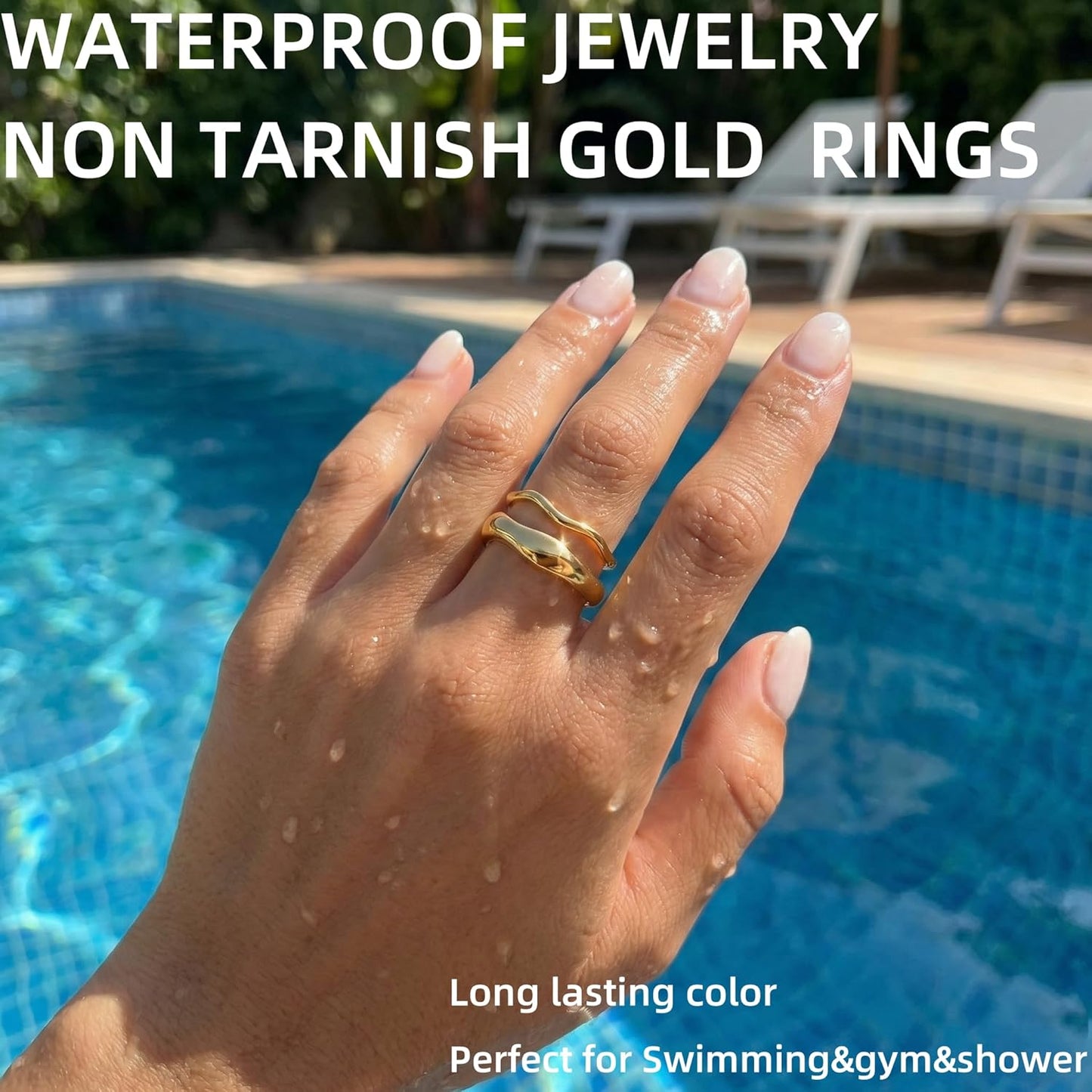 Gold-Tone Stackable Chunky Ring Set