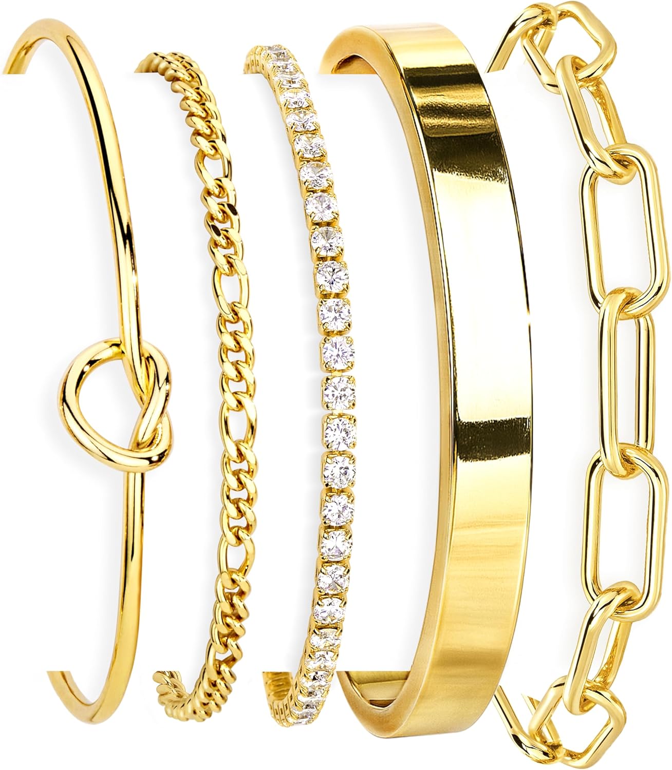 14K Gold Plated 925 Silver Beaded Bracelet Set