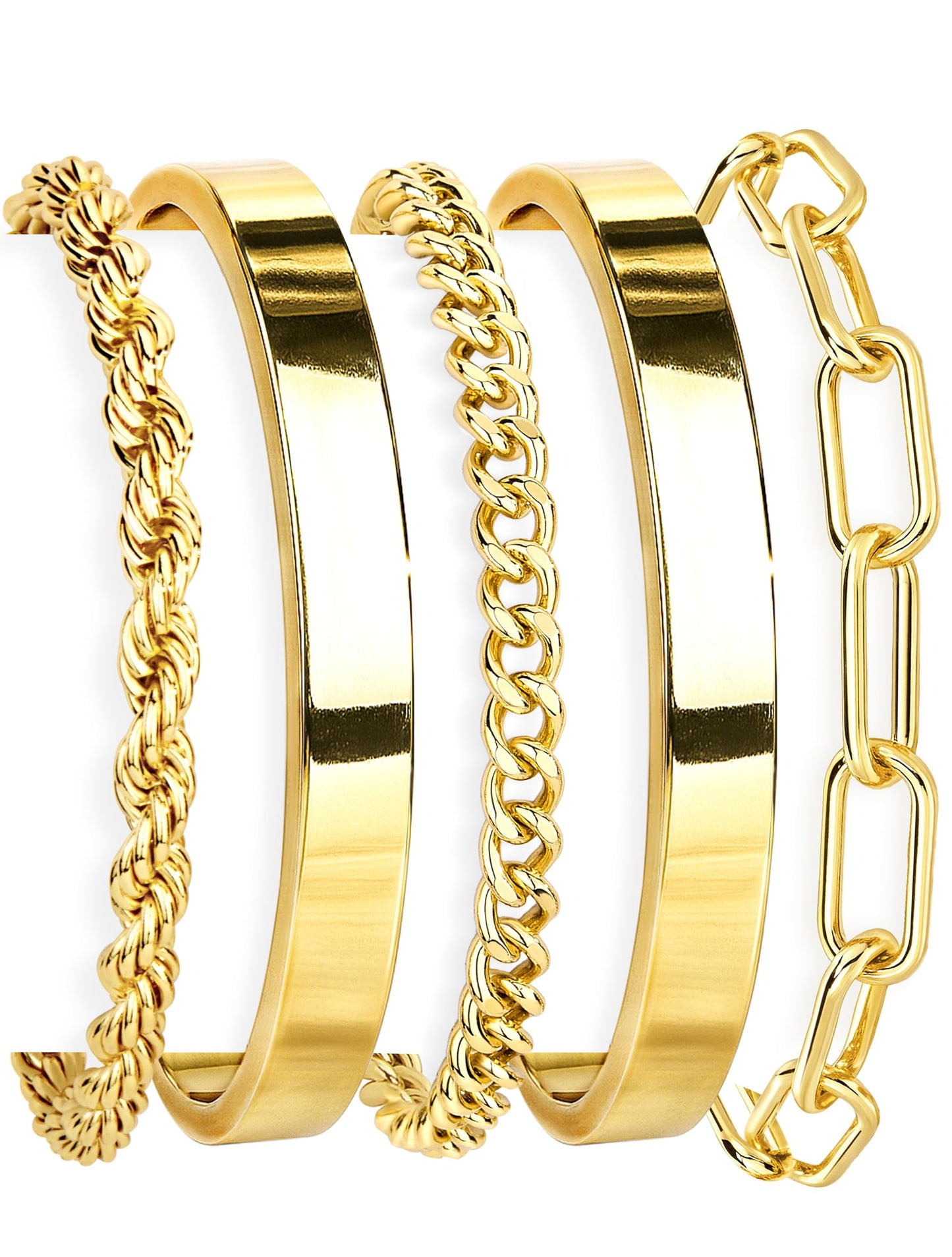 14K Gold Plated 925 Silver Beaded Bracelet Set