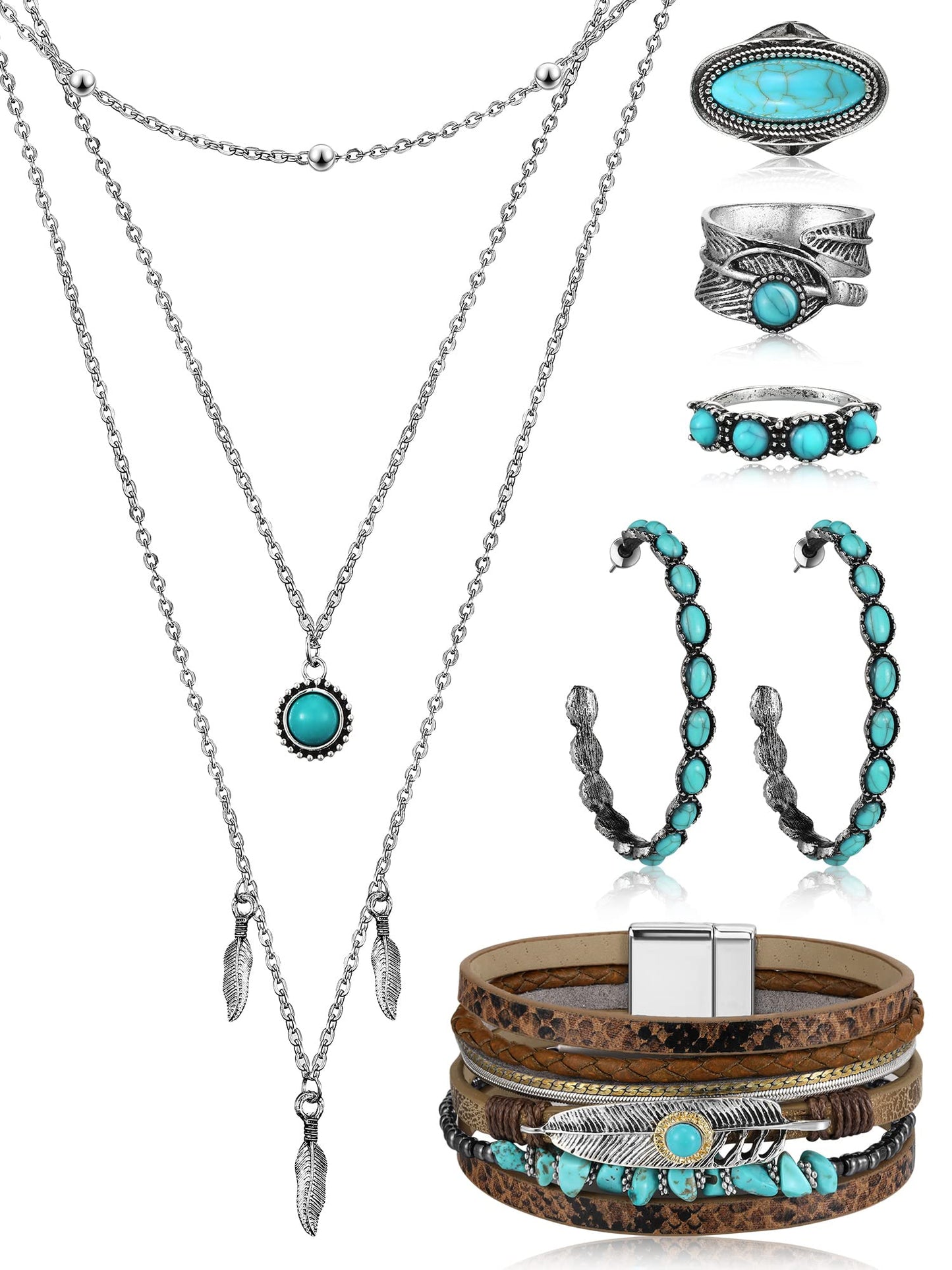 Turquoise Boho Jewelry Set