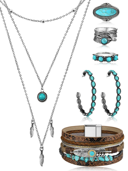 Turquoise Boho Jewelry Set