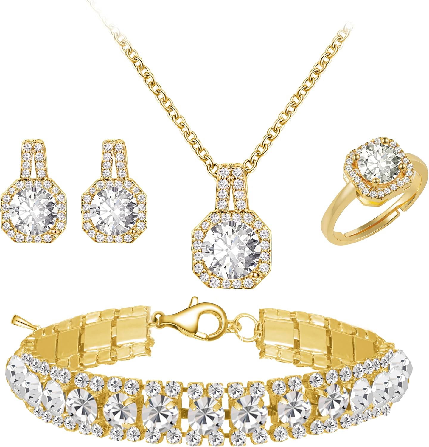 4-Piece CZ Jewelry Set