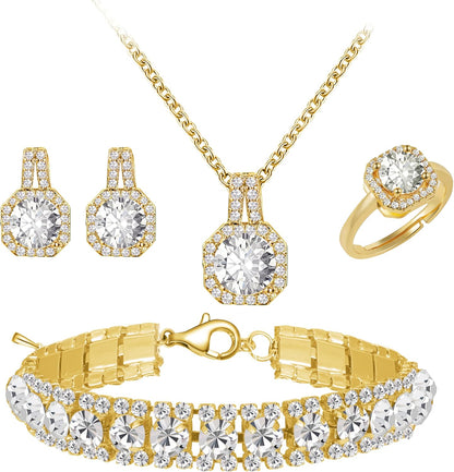 4-Piece CZ Jewelry Set