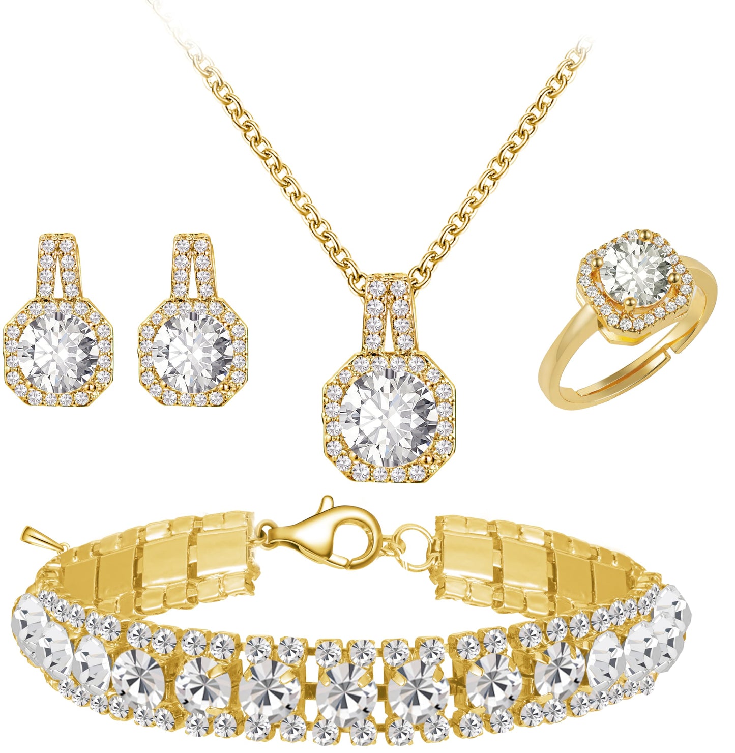 4-Piece CZ Jewelry Set