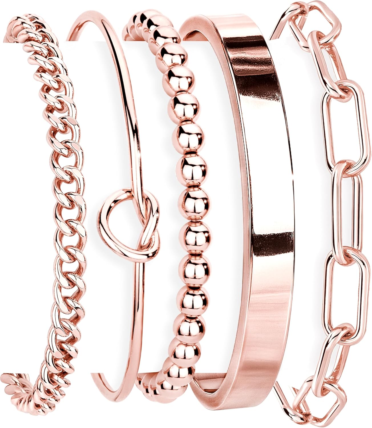 14K Gold Plated 925 Silver Beaded Bracelet Set